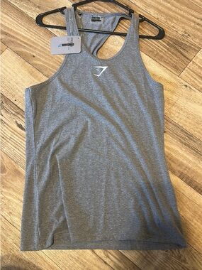 Gymshark Women's Light Gray Racerback Tank Top